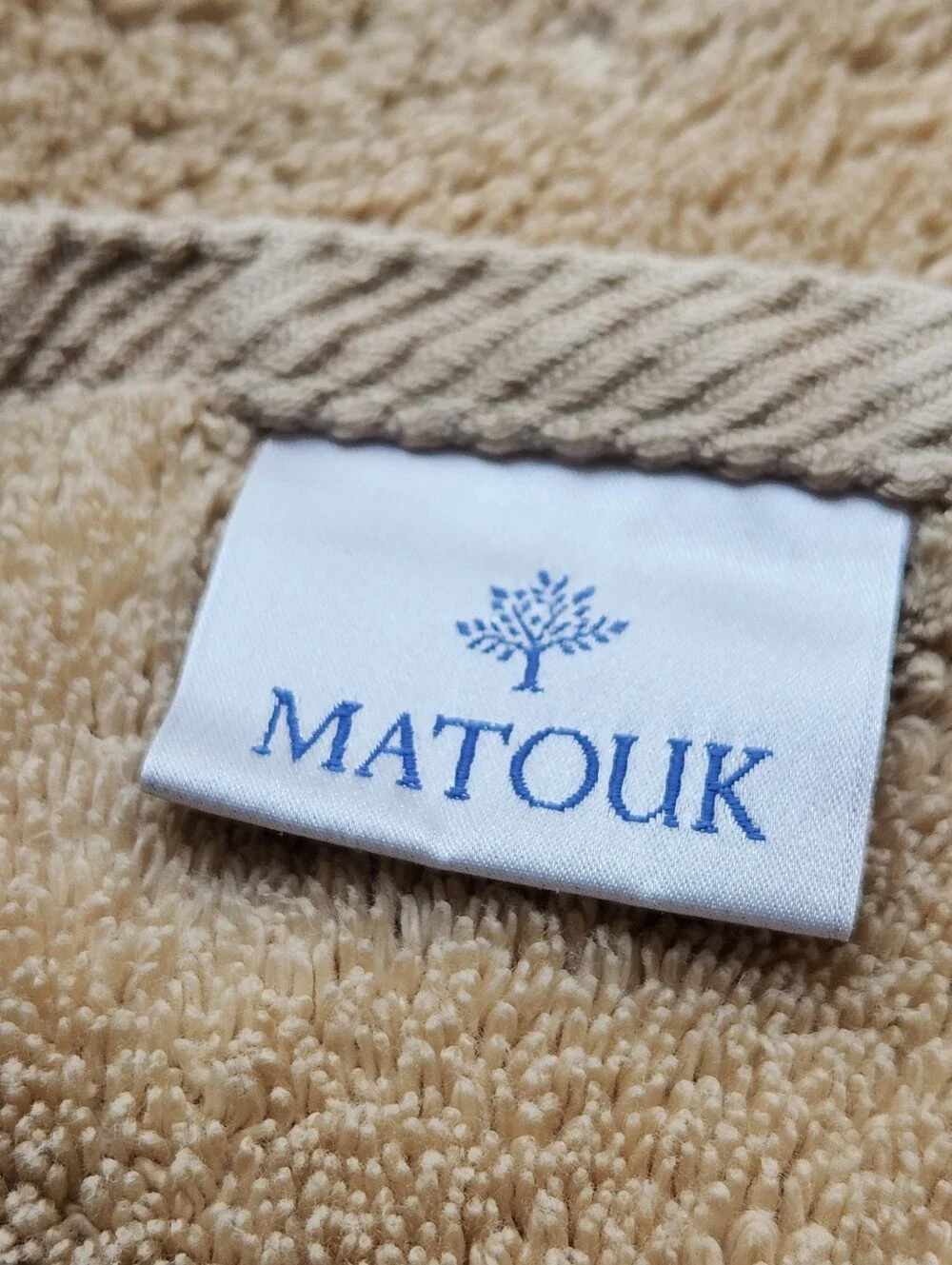 Matouk Hand Towel Tan 100% Cotton Classic Luxury